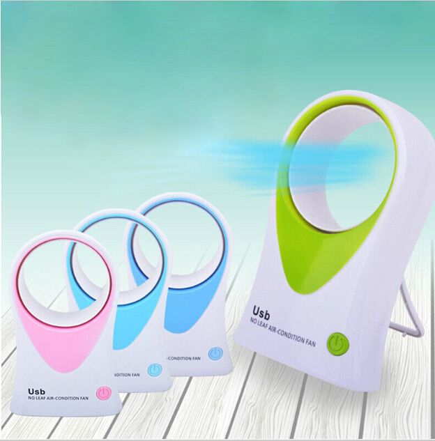 ڵ  ޴      öƽ  USB ̴ ǳ ٶ  /Handheld Portable No Leaf Air-condition Fan Plastic Summer USB Mini Fans Baby Wind Bladeles